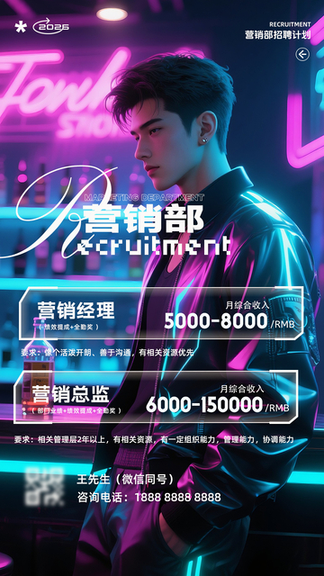 夜店招聘海报1