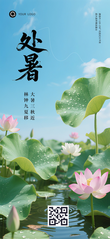 二十四节气处暑手机营销借势宣传海报