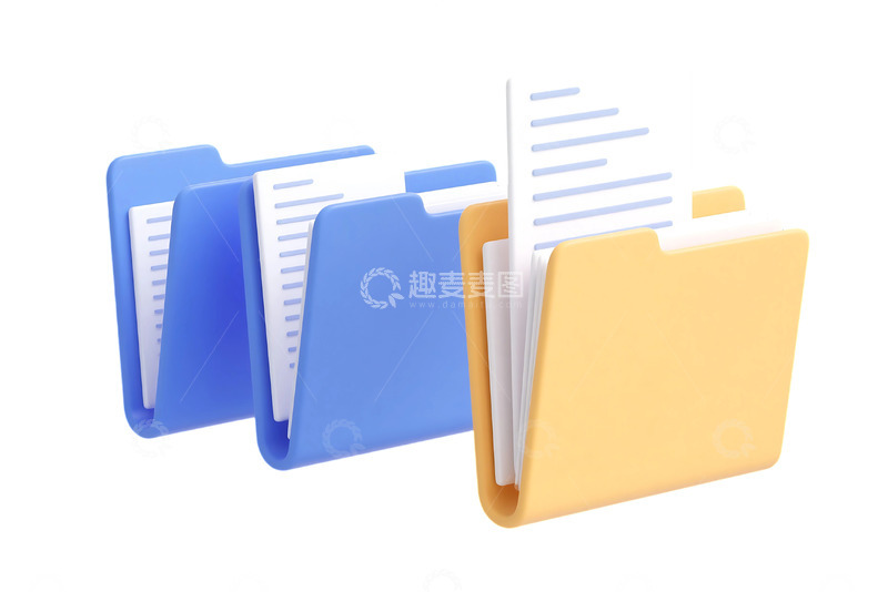 高清大图下载【趣麦麦图】免抠3d文件夹和文档 