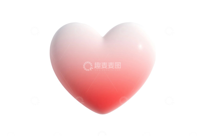 高清大图下载【趣麦麦图】免抠3d渲染渐变单一心形背景 