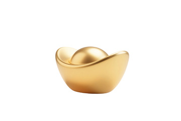 免抠3D渲染金元宝素材 