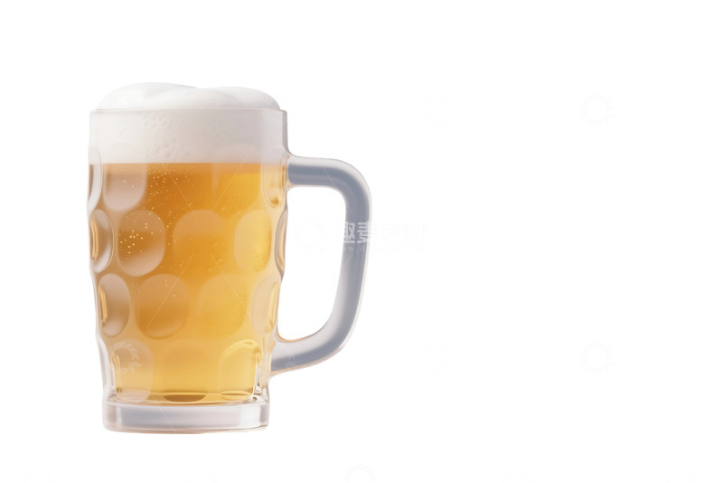高清大图下载【趣麦麦图】免抠3D渲染的啤酒杯 