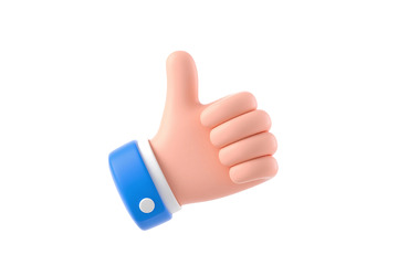 免抠3D渲染点赞手势 