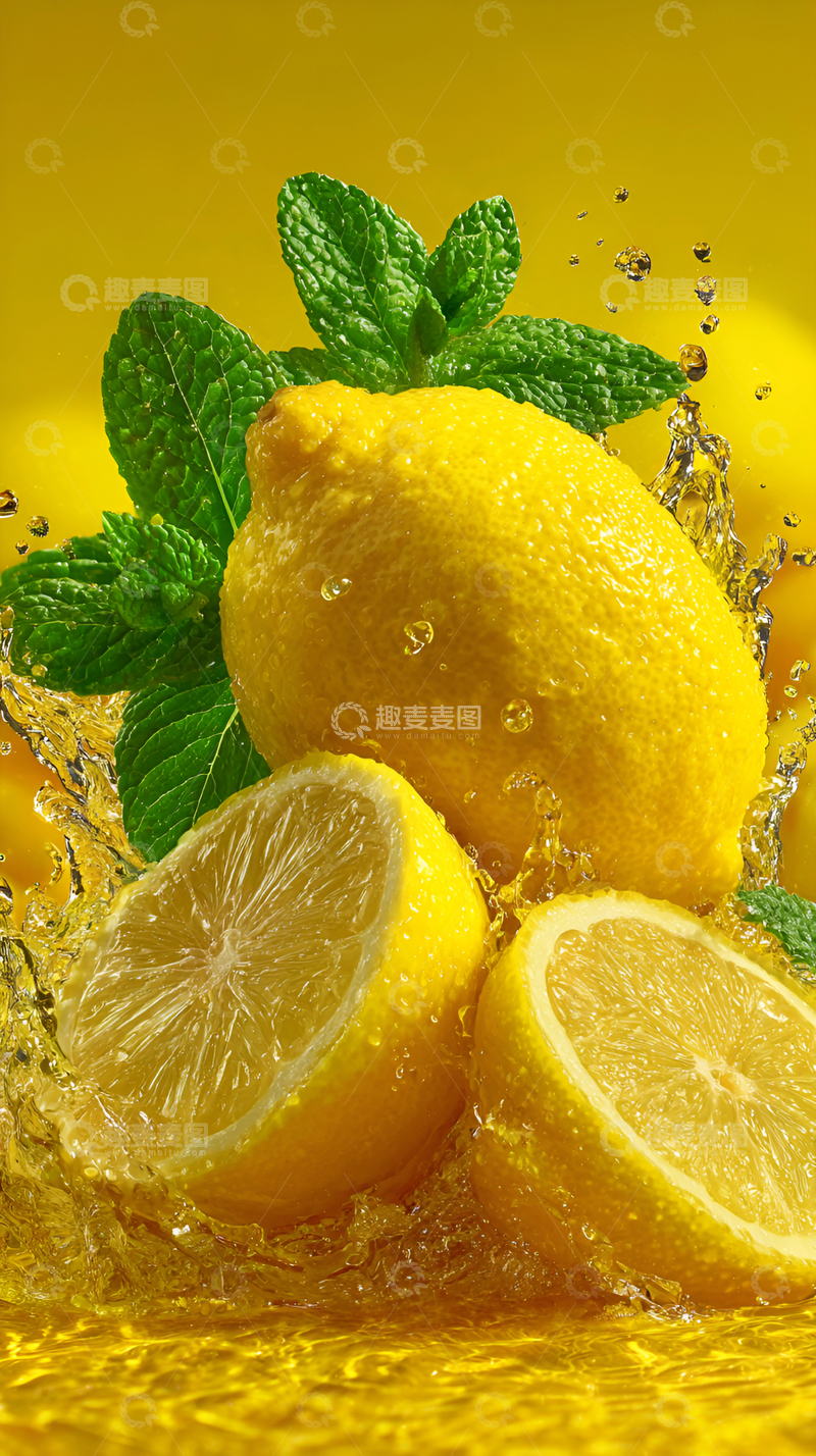 高清大图下载【趣麦麦图】夏季柠檬主题海报