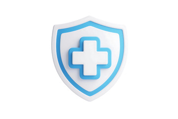 免抠3D立体盾牌医院标志 