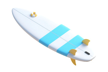 免抠3D立体冲浪板夏天元素 
