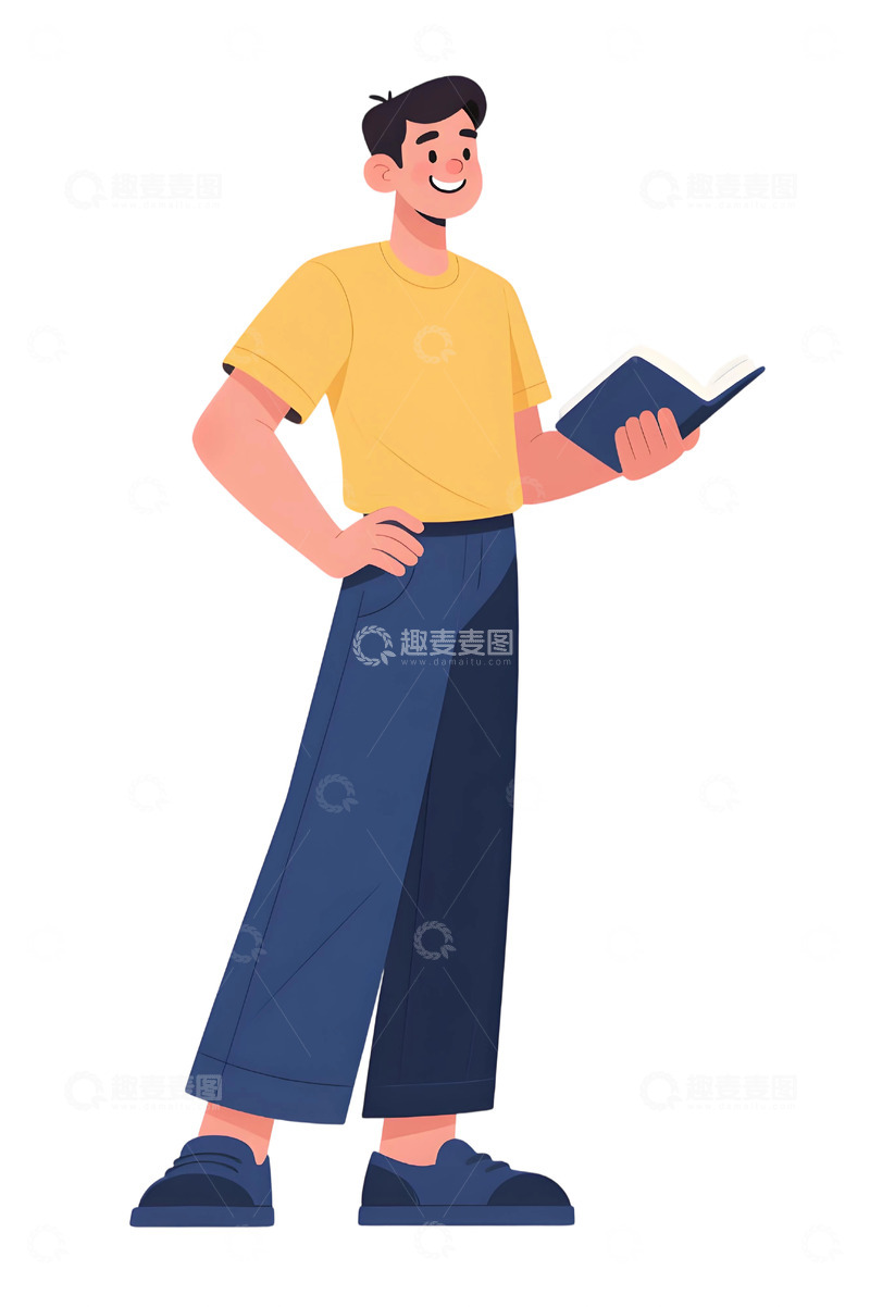 高清大图下载【趣麦麦图】学生人物插画素材12