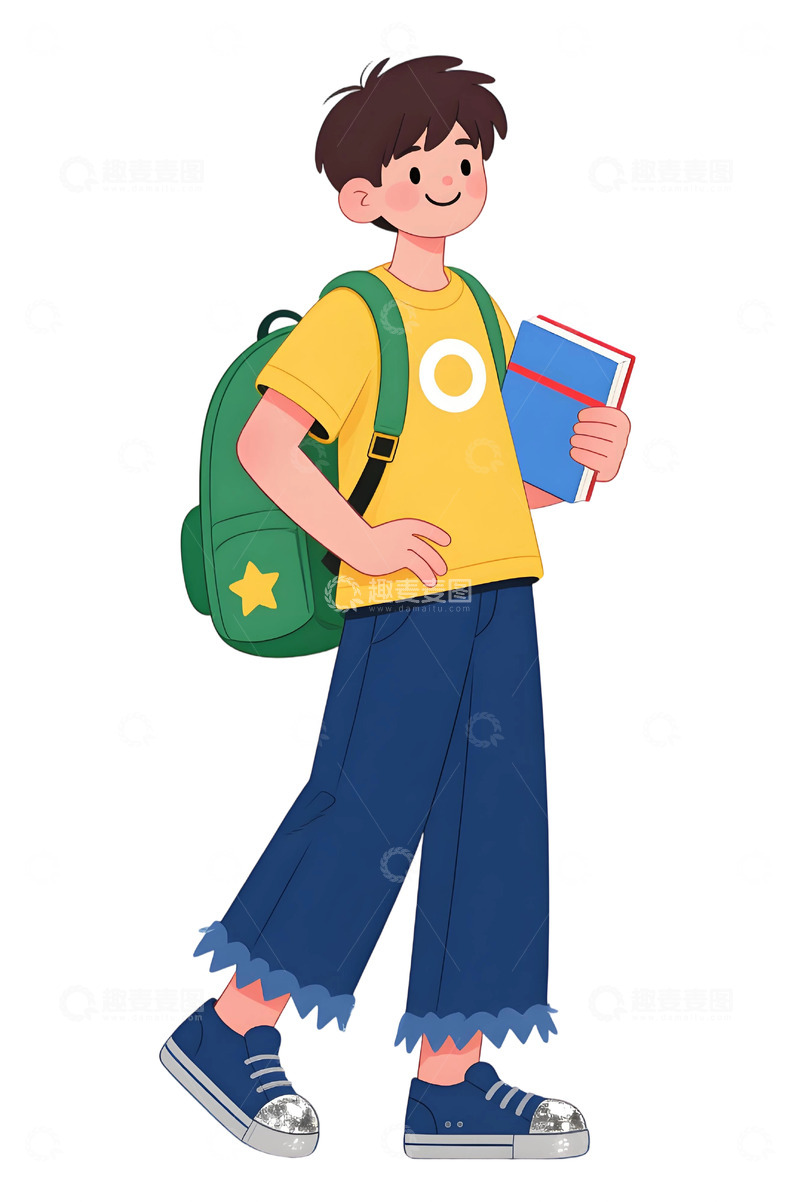 高清大图下载【趣麦麦图】学生人物插画素材15