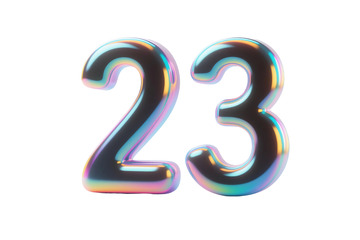 免抠3D立体发光炫彩数字 