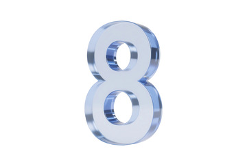 免抠3D立体玻璃数字8 1