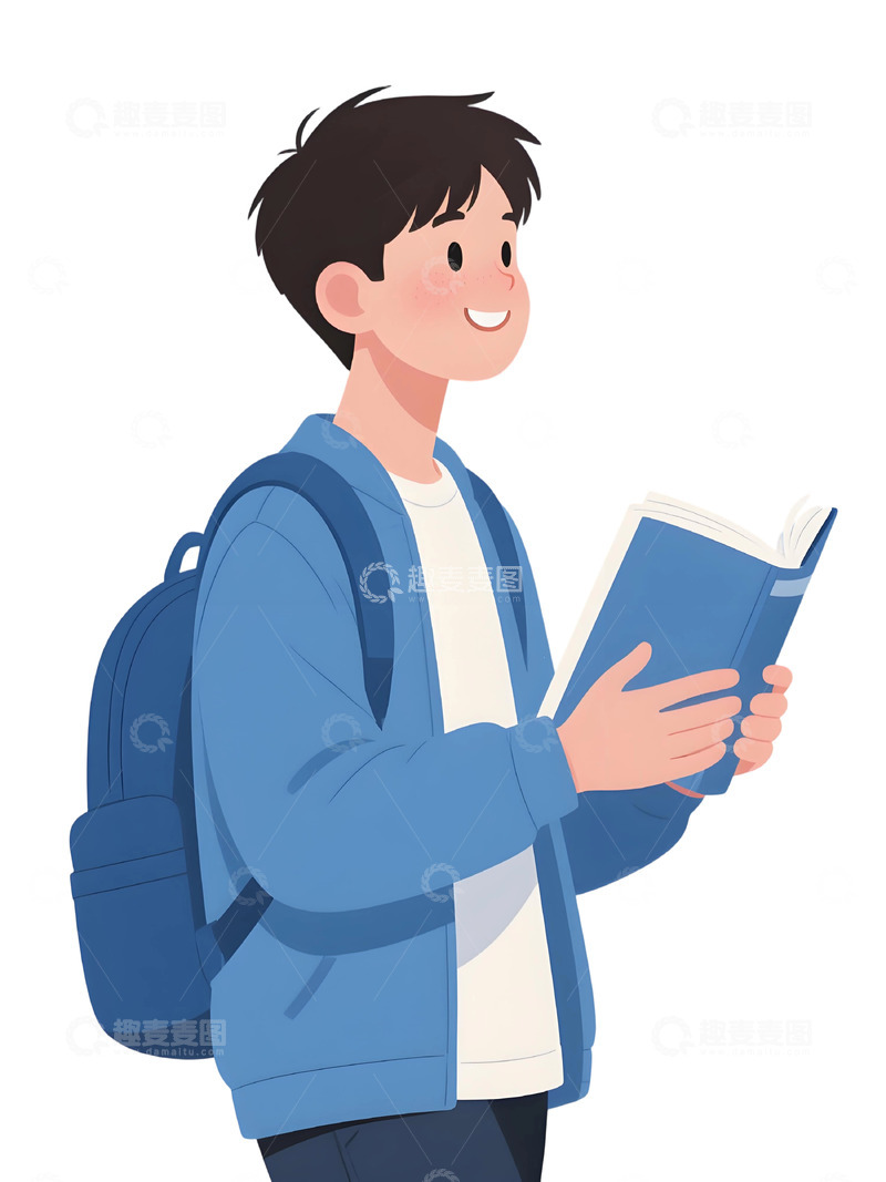 高清大图下载【趣麦麦图】学生人物插画素材43