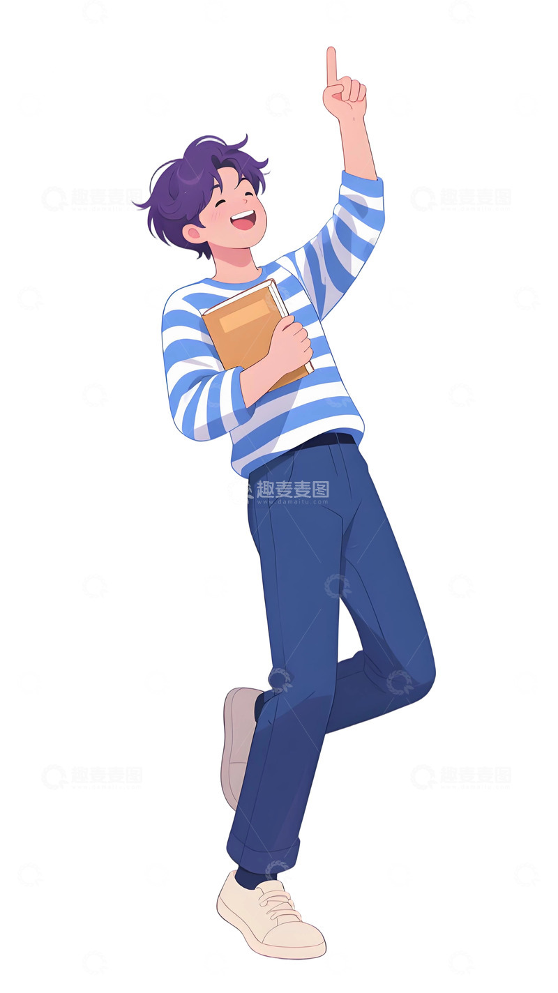 高清大图下载【趣麦麦图】学生人物插画素材123