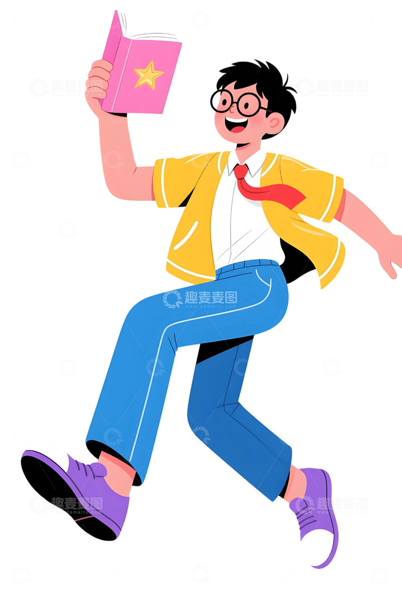高清大图下载【趣麦麦图】学生人物插画素材89