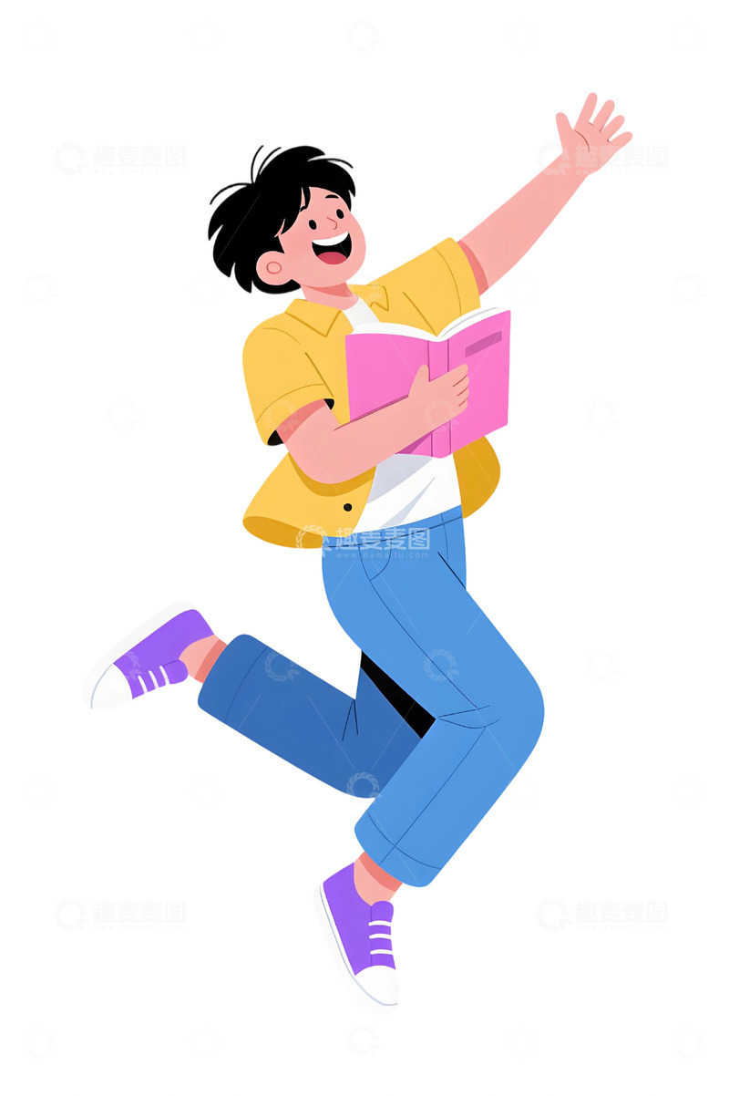 高清大图下载【趣麦麦图】学生人物插画素材82