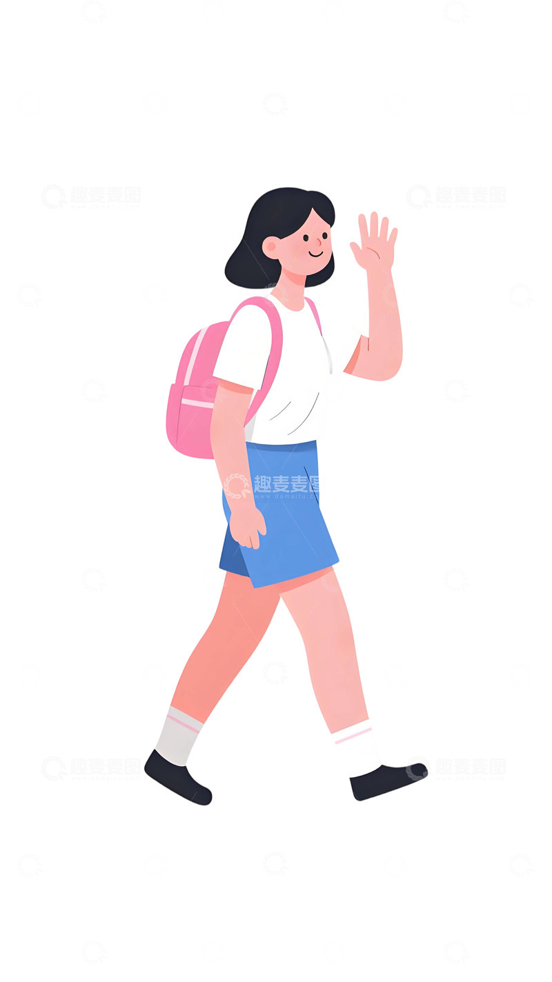 高清大图下载【趣麦麦图】学生人物插画素材72