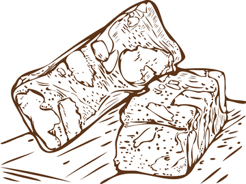 手绘红枣黑芝麻核桃糕线稿免扣png