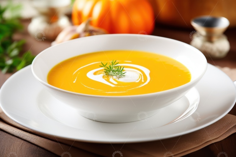 高清大图下载【趣麦麦图】美味的南瓜奶油汤
