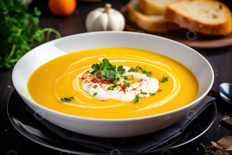 高清大图下载【趣麦麦图】奶油南瓜汤美食