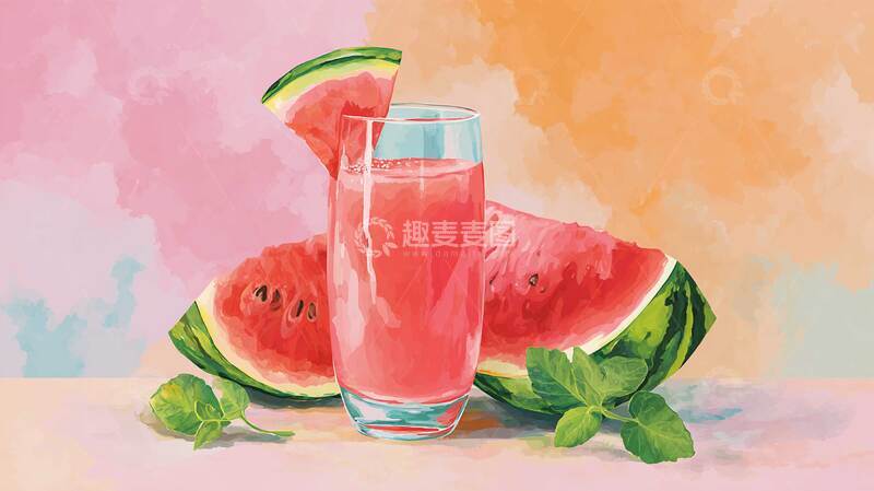 高清大图下载【趣麦麦图】西瓜汁  清甜  浓郁