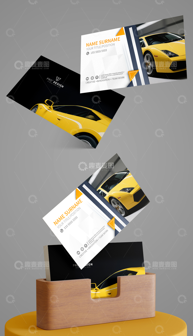 源文件下载【趣麦麦图】商业汽车名片