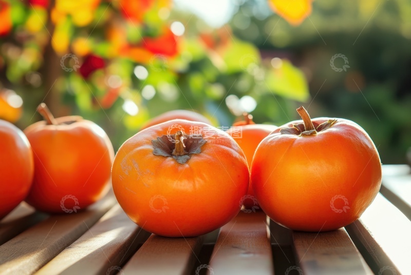 高清大图下载【趣麦麦图】放在桌面上的一堆柿子