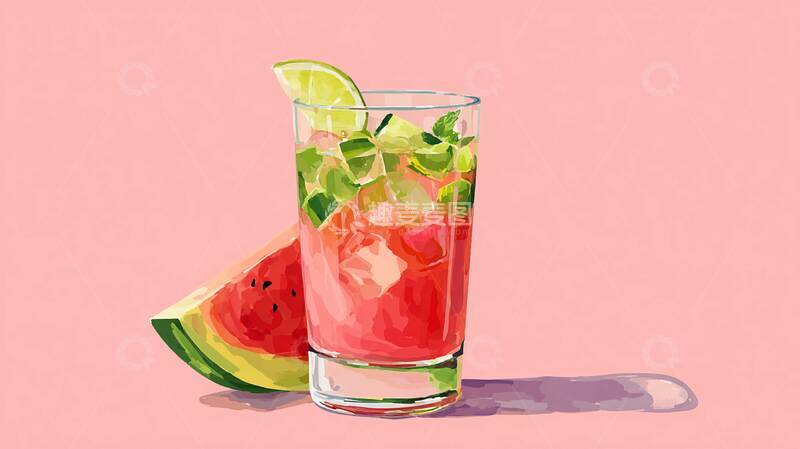 高清大图下载【趣麦麦图】西瓜汁  清甜  润喉生津  