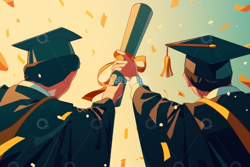 高清大图下载【趣麦麦图】欢呼的研究生