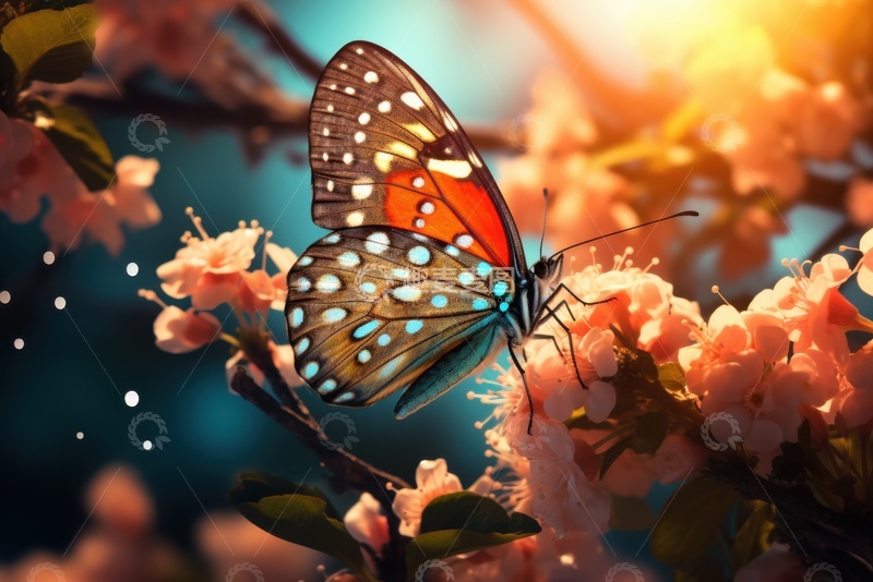 高清大图下载【趣麦麦图】采花蜜的蝴蝶昆虫