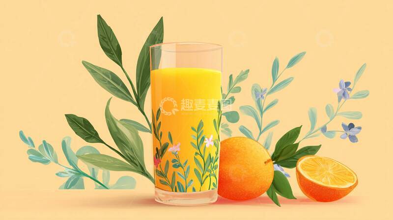 高清大图下载【趣麦麦图】橙汁   酸甜    营养