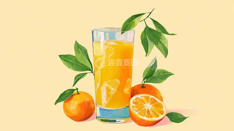 高清大图下载【趣麦麦图】橙汁   酸甜    开胃生津   