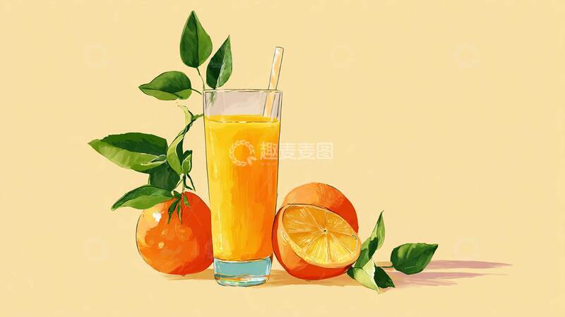 高清大图下载【趣麦麦图】橙汁   酸甜    怡人 