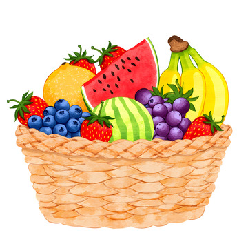 篮子里的缤纷水果