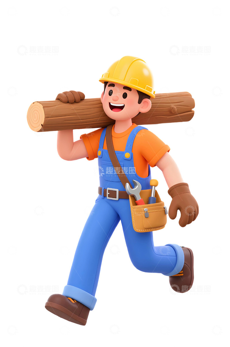 高清大图下载【趣麦麦图】-建筑工人主题插画23
