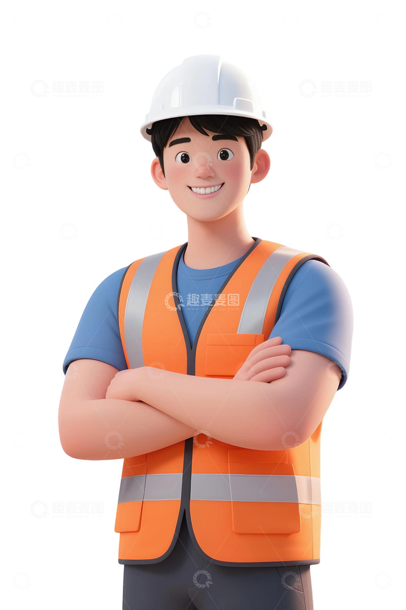 高清大图下载【趣麦麦图】-建筑工人主题插画26