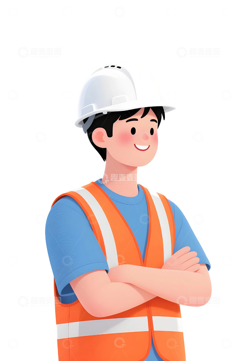 高清大图下载【趣麦麦图】建筑工人主题插画17
