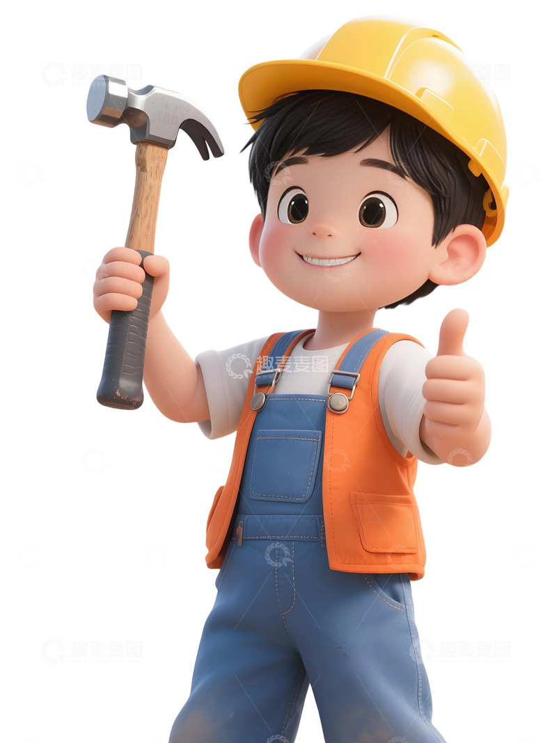 高清大图下载【趣麦麦图】-建筑工人主题插画30