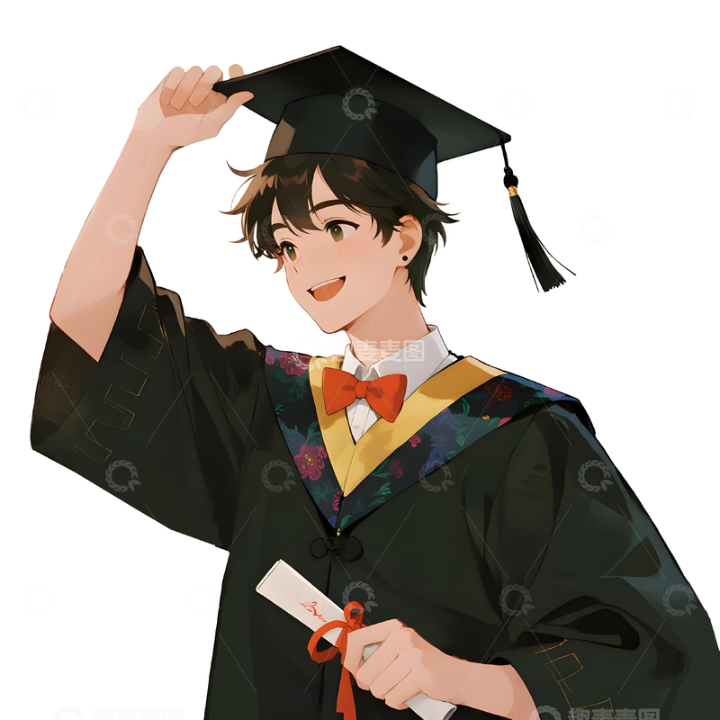 源文件下载【趣麦麦图】毕业季卡通人物形象1