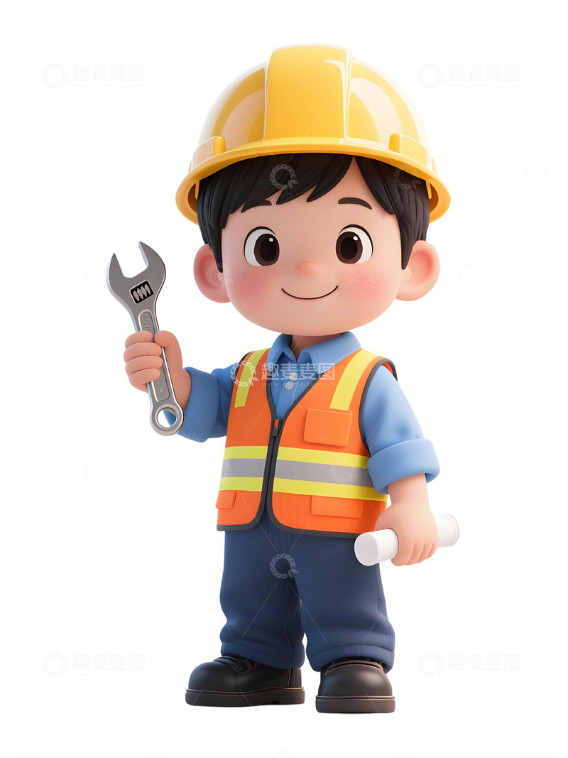 高清大图下载【趣麦麦图】建筑工人主题插画15