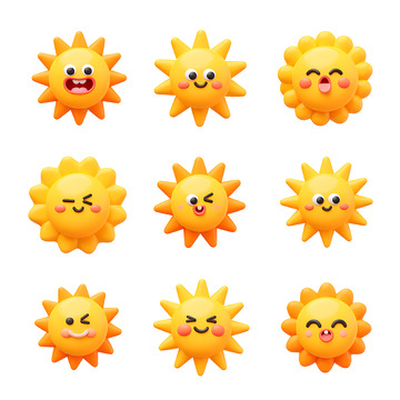 可爱小太阳搞怪表情