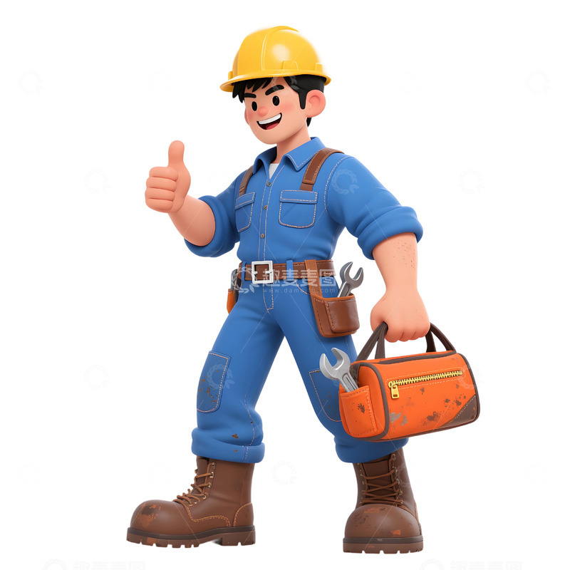 高清大图下载【趣麦麦图】建筑工人主题插画29