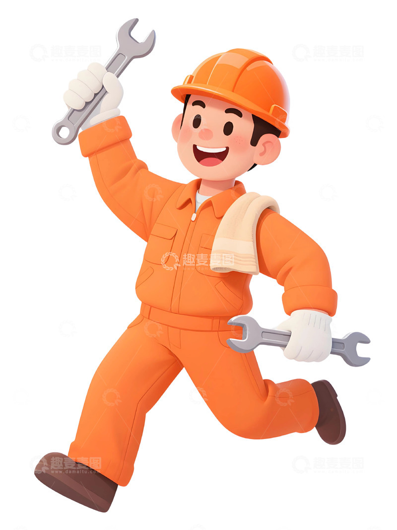 高清大图下载【趣麦麦图】-建筑工人主题插画34