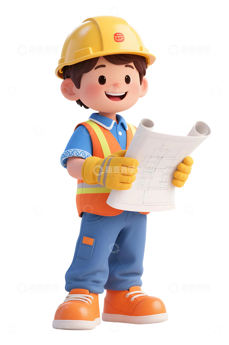 高清大图下载【趣麦麦图】-建筑工人主题插画52