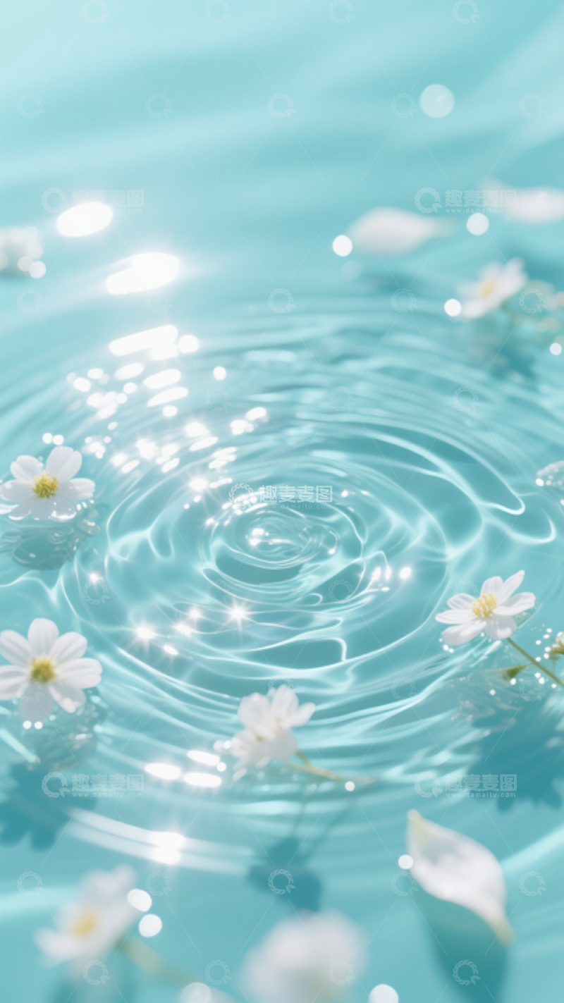 高清大图下载【趣麦麦图】水波纹蓝色清新背景12