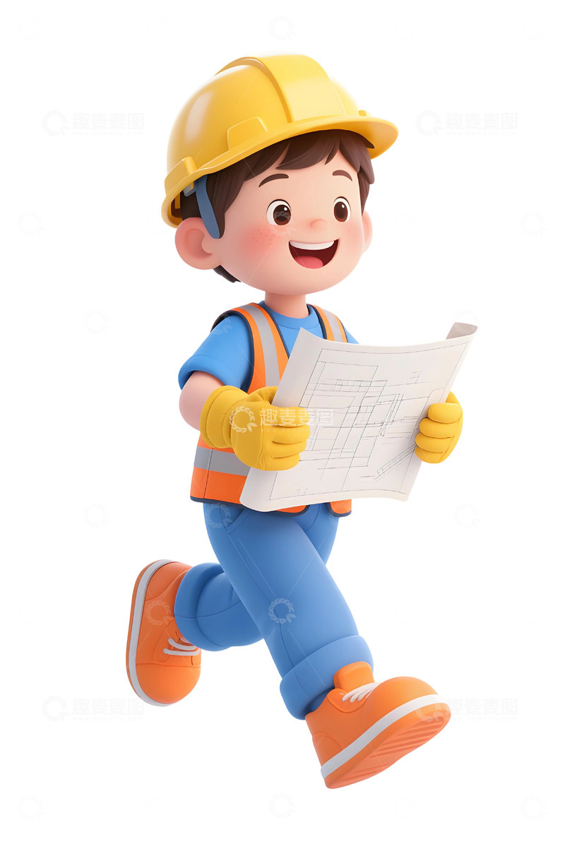 高清大图下载【趣麦麦图】-建筑工人主题插画51