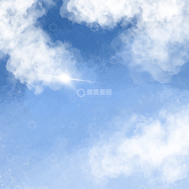 原创治愈插画作品素材天空