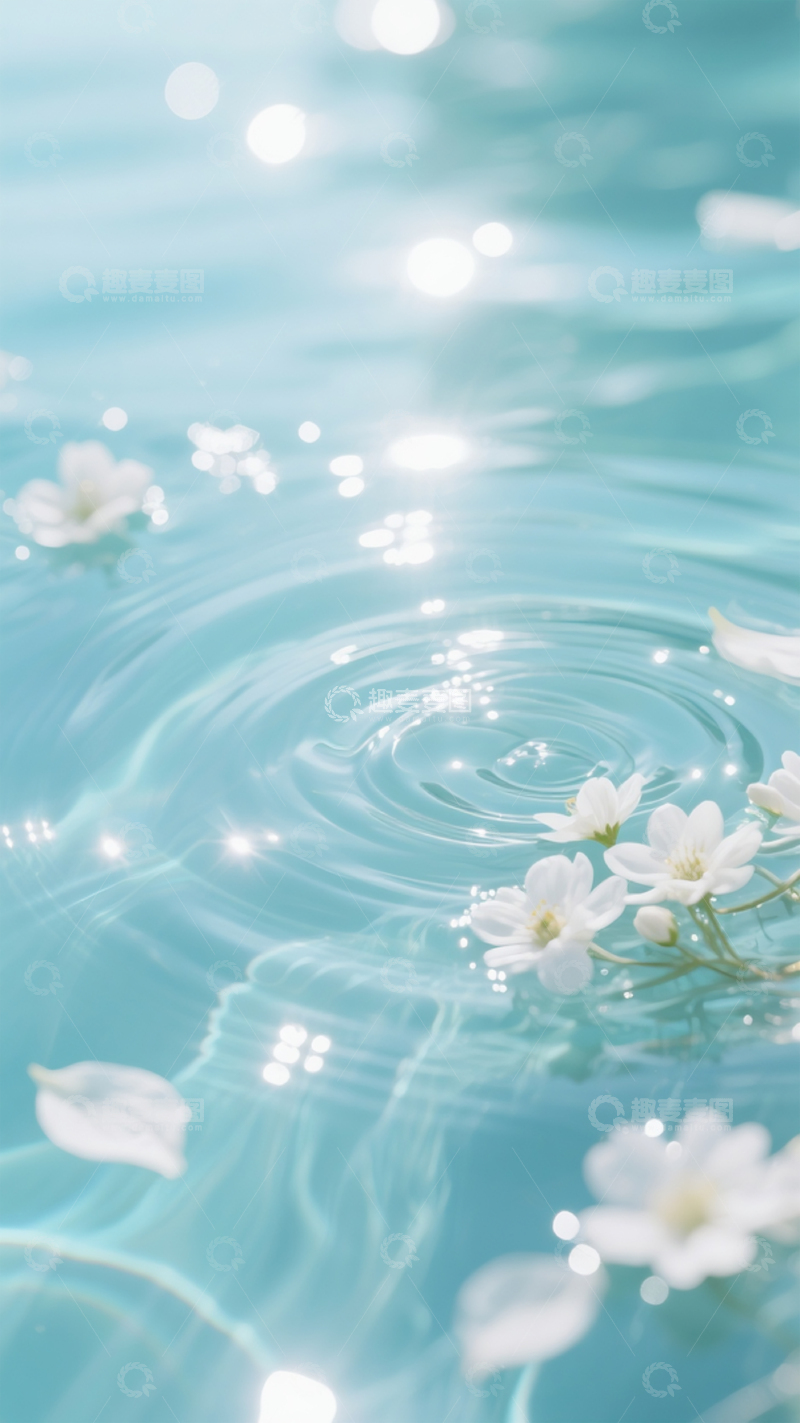 高清大图下载【趣麦麦图】水波纹蓝色清新背景