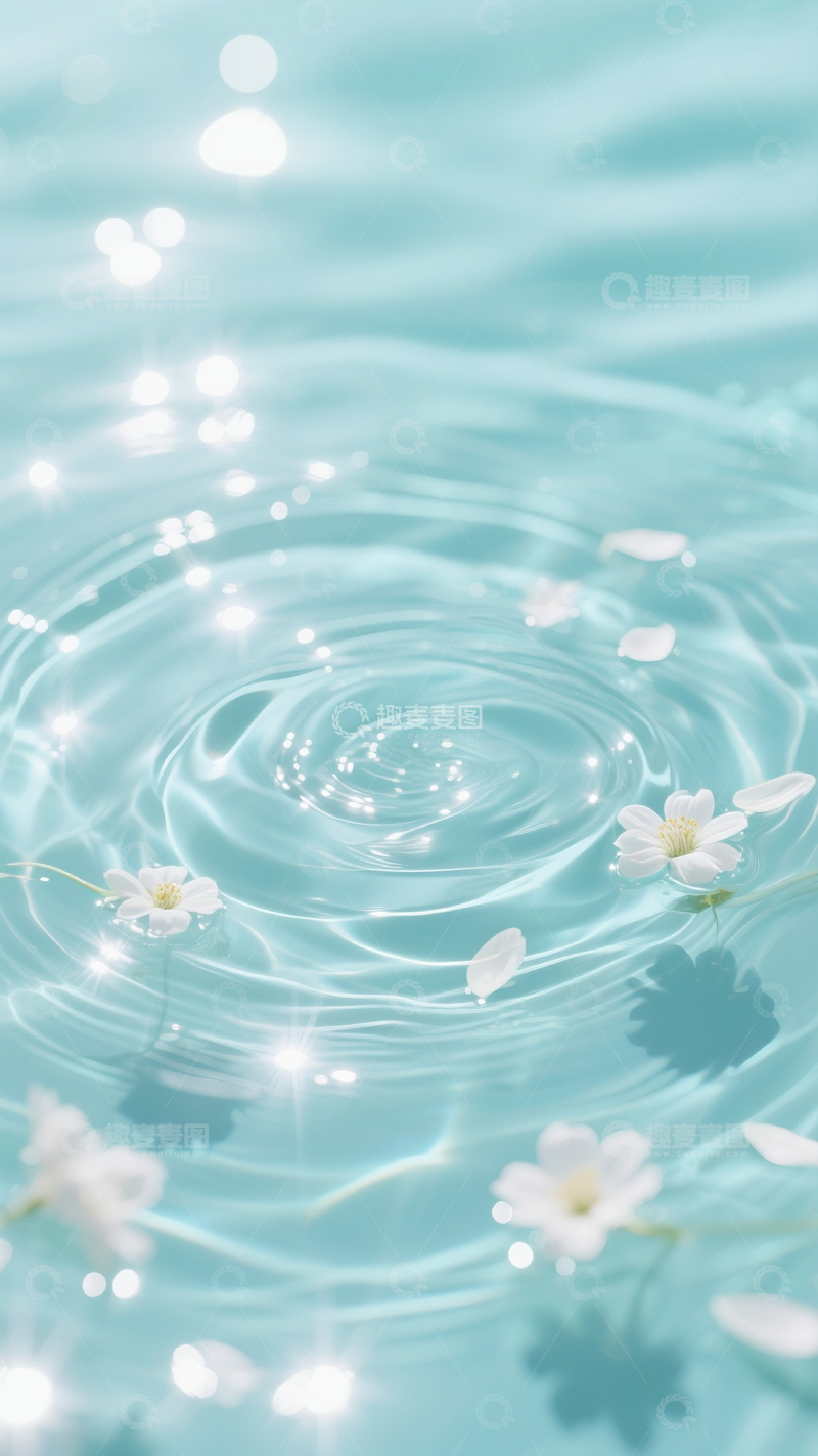 高清大图下载【趣麦麦图】水波纹蓝色清新背景123