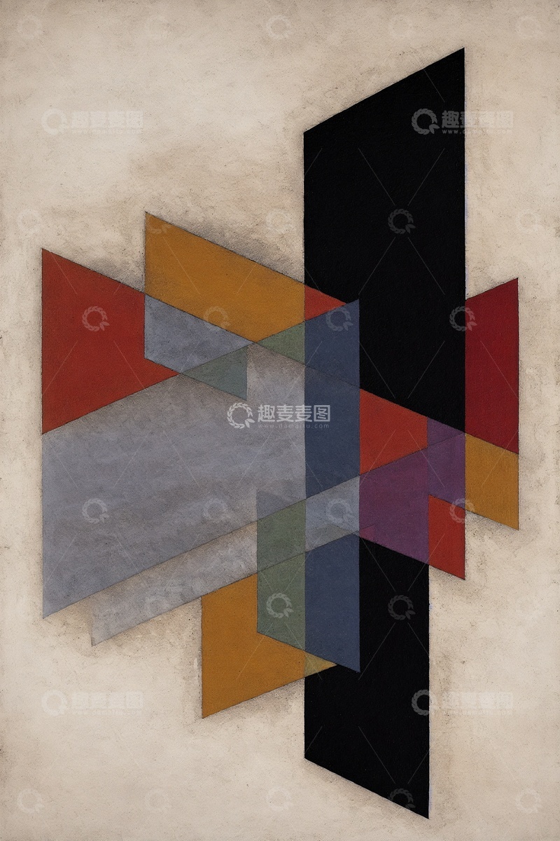 高清大图下载【趣麦麦图】不规则三角形抽象肌理画