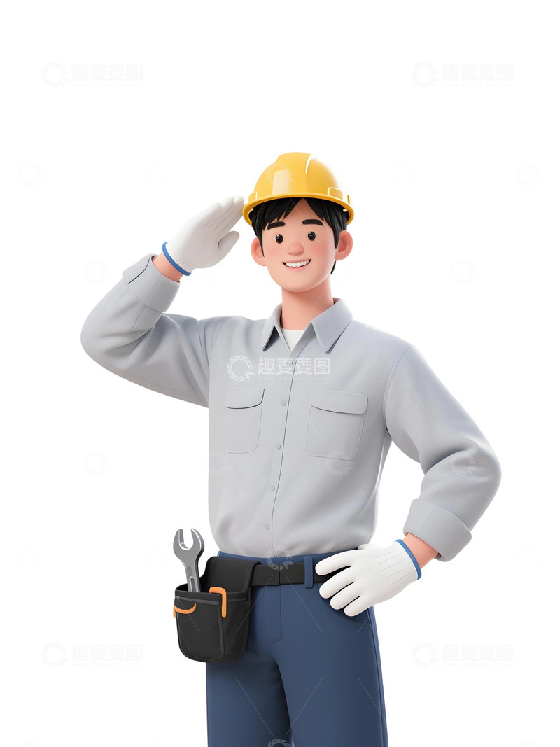 高清大图下载【趣麦麦图】-建筑工人主题插画67