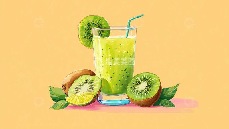 高清大图下载【趣麦麦图】猕猴桃  舒爽  果润  